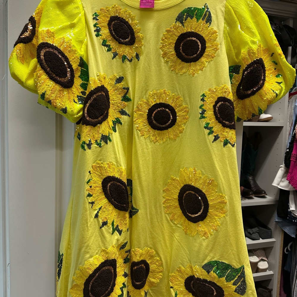 Queen of Sparkles NWOT Yellow Sunflower Dress